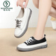 
Woodpecker genuine leather soft sole white shoes for women in spring and summer 2025 new casual women's shoes flat sole breathable one-foot sling single shoes beige 9226 38