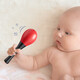 Sand Hammer Baby Hand-Rocking Small Sand Hammer Newborn Grab Listening Chasing Toy Training Black and Red Sand Hammer [2]