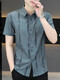 Hongdou (Hodo) Neues 2025 Sommer-Herren-Kurzärmel-Hemd Trendy hübsches High-End-Ice Seidenzoll Kleidung Dünnes kühles Hemd 7027 Black M 90-110Jin [Jin ist 0,5 kg]