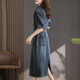 Egeangy Light Luxury Brand Kleid für Frauen 2025 Sommer neuer Stil lässig und High-End-Gefühl locker Bauchbedeckung Rock kurzärärmig Bildfarbe Hemdkragen für Gewicht 105 Jin [Jin entspricht 0,5 kg]