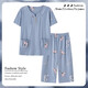 Yuxi Old Lady Summer Kleidung große Größe Old Oma Set Sommer 2025 Neue Mutter Pyjamas Frauen halbe Ärmel Khaki LM6626 Cardigan Style M Empfohlen 80-100jin [Jin gleich 0,5 kg]