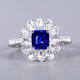 HEEKAIYI Sapphire Ring Female Royal Blue 18K Gold Diamond Ring Chinese Valentine's Day Birthday Gift for Wife and Girlfriend <Lifetime Warranty>