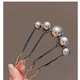 Hairpin U-shaped hairpin artifact hairpin hairpin for women pearl four-tooth comb U-shaped clip ball hair comb hairpin pearl black