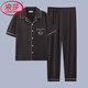 LangSha (LangSha) pure cotton pajamas for men's summer thin short-sleeved trousers home clothes for men's summer teenagers plus size casual suit G3884 blue-short-sleeved trousers 3XL [Suggested 160-190Jin [Jin equals 0.5 kg]]