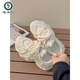 Woodpecker Chaussures papa confortables et polyvalentes pour femmes 2025 Springs de haut niveau de haut niveau pour femmes Chaussures décontractées polyvalentes FB9905 Style de maille beige 35
