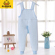 G.DUCKKIDS children's suspender long johns, thickened and warm, boys and babies, autumn and winter girls' open crotch belly-protecting bottoming one-piece pajamas, lotus color pink 100 cm