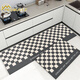 Merkatz Kitchen Floor Mat Absorción de agua, no deslizamiento, a prueba de aceite, sin lavado, tope de pie limpio LLA en forma de L en forma de liso Hyundai 13886 50cm*80cm+50cm*120cm (set)