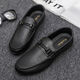 Prince Yierkang ist ein echter Modetrend Herbst Leichtes Männer lof Bean-Schuhe Einfacher koreanischer Stil Non-Rutsch-Männerschuhe kleine Lederschuhe D878 Black 39