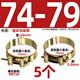 Tianzhuo Hardware 304/201 stainless steel powerful hose hoop European style single-head hoop thickened pipe hoop widened pipe clamp 74-79mm 5 pieces color zinc 3 inches