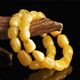 Yanyun Jewelry Shape-shaped Beeswax Bracelet Natural Raw Stone Amber Full Honey Chicken Butter Yellow Buddha Bead Single Circle Bracelet for Men and Women 17-20g
