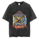 Jiuvia harajuku street lavado viejo japonés retro naruto naruto anime camiseta de algodón manga corta de verano b1381 lavado negro s