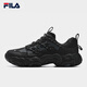 FILA Official Men's Shoes FLUID 6 Retro Sports Shoes 2025 Winter New Cat Claw 6th Generation Casual Dad Shoes Black/Shadow Black Gray-BD 42