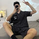 Mu Fengqing pajamas for men in summer short-sleeved thin plus fat plus size cartoon teenager men's home clothes two sets summer 6623 short-sleeved suit M standard (high 165100Jin [Jin equals 0.5 kg])