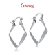 GsunG platinum rhombus earrings for women, new PT950 fashionable pure platinum square earrings as a Chinese Valentine's Day gift for my wife. Rhombus earrings, about 5.3 grams, 2.4 cm inner diameter, pre-ordered