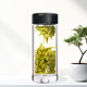 
QiMingYuan glass cup double-layer cup thread cup lid lettering gift box tea cup water drop cup bottom high borosilicate business tea cup QMY-6626A gun color with filter 200ml 1 piece