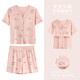 Pyjamas avec poitrine pour femmes pour papillon d'été 2025 Nouveau pantalon à manches courtes Sweet Cardigan Vêtements de maison mignon de gise de gise haut de gamme 983 Poudre de chaton mignon [avec poitrine de poitrine une pièce] 2xl 140-160jin [Jin est égal à 0,5 kg]