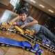 Remote control flatbed trailer electric truck trailer excavator children's car transportation boy toy remote control car 6 functions 63 cm remote control trailer original rechargeable battery