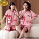 G.DuckKids Pyjama pour enfants Été mince fille Strawberry Bear Suit à manches courtes Fille Coton Pure Vêtements de maison Parent-Child Vêtements mère et fille Vêtements 6621 Kuromi 165 Mom S Code 140-155cm Environ 70 Jin [Jin est égal à 0,5 kg]