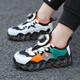 Hongxing Erkeke [Gleicher Stil im Einkaufszentrum] Kings Boys 'Sneakers im Sommer Single Net Atmungsaktives Kinder ohne Schlupf- und Anti-Odor-Jungen rotierende Schnalle Running Net Shoes 3897 Schwarz und Rot [atmungsaktiv