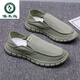 Pájaros carpinteros viejos zapatos de tela de beijing para hombres de moda versátiles versátiles zapatos de lona perezoso zapatos casuales perezosos transpirables zapatos de moda YS9901 beige 42