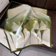 
CARNEGIE/KEITH Silk Scarf for Women 2025 New Mulberry Silk Scarf Shawl Scarf High-end Square Scarf Long Strip Scarf For Wife and Girlfriend Elegant Ginkgo Leaf [100% Mulberry Silk]
