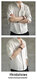 [Chinese Style Trend] Spring and Summer Men's Lines Shirt Loose Cotton and Line Casual Jacket Three-quarter Sleeve White L