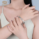 Chinese jewelry crushed ice pt950 platinum bracelet for women platinum semi-solid ring birthday and Valentine's Day gift for girlfriend and wife platinum crushed ice bracelet gold weight about 20g 58#