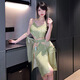: Xiaojia Jade Bauchbänder geschnittene Nachtkleider sexy und reiner alter Stil 6296 6296 Bauchbauch + Seide + geschnittener Rock + T-Pants Alle Größen