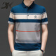 DK Brand Herren-Kurzärärmel-T-Shirt für die Sommer-Streifen von Männern Casual Einfache junge und mittlere vielseitige Polo-Hemd halbärmelte 3523 Blue M.