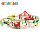 Modèle d'assemblage pour enfants en bois Electric Magnetic Remote Contrôle Train en bois Track Track Train Train Train 100 pièces Grane électrique colline + boîte de rangement Standard officiel