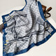 Fashionable new sun protection and breathable herringbone small square scarf rope tassel pattern versatile scarf women's scarf wholesale RZ6549-blue