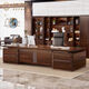 YIBOLUN new Chinese style solid wood boss desk ebony wood executive desk all solid wood president office furniture table and chair combination executive desk (2.0*0.95*0.76m)