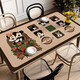 Placemat light luxury high-end Mickey Mouse cartoon dining table mat oilproof waterproof free desktop protective pad desk mat light C6636 [Super soft ecological leather] coating oilproof 70*140cm