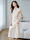 Nosskiss Luxury Luxury High Deaire Robe de style chinois pour femmes 2025 Été Nouvelle broderie haut de gamme modifiée Cheongsam Off-White M