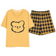 Muji Com Muji's Même pyjamas à manches courtes pour femmes en été avec des coussinets poitrines Vêtements de maison minces de grande taille GXT1047 M (recommandée 75-95jin [Jin est égal à 0,5 kg]))