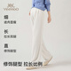 Ying's maternity pants for autumn outerwear, new style unsupported maternity wear, wide-leg pants, casual straight pants, slimming and drapey pants, off-white M