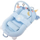 Xin'an's bed, middle bed, baby, newborn baby, anti-shocking and comforting the slope sleeping mat on the bed, bionic floor-to-ground wake-up artifact, gift box - small elephant bed + slope pad + toy stand + palm [Odd to buy and order to get a special cool mat for the middle bed]
