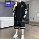 
ROMON men's suit 2025 summer new Chinese style loose short-sleeved T-shirt shorts new national trend quick-dry men's clothing 6195 green 3XL 170-190Jin [Jin equals 0.5 kg]