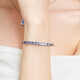 HKHL 925 Silver Natural Tanzanium Sapphire Bracelet Women's Silver Bracelet Light Luxury Niche Color Treasure Decoration Hand Decoration Girl Girdal Gift Tanzanium Stone Openter and Close Bracelet [Certificat + Light Luxury Boîte-cadeau]