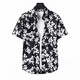 Kazuki Kuraishi Brand tendance à la mode nouvelle chemise à manches courtes à manches courtes en noir et blanc à moitié à manches à manches en vrac de chemise hommes décontractée Black XL (130-150jin [Jin est égal à 0,5 kg]))