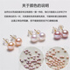 Yousheku freshwater pearl earrings, seed-free white purple pink bare pearls, plain nails, s925 silver flat round steamed bun beads for ear piercing, wife gift, purple pearl earrings, about 5-6mm