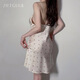 性感冰丝吊带睡裙舒适小碎甜美纯欲睡衣女式家居服套装6195 6197白色 M