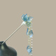 Shena ancient style blue flower hairpin, high-end new Chinese style pearl tassels, gift to girlfriend hair accessories, hairpin, blue petals