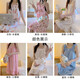 Sangpu summer suspender pajamas women's dress cute nightgown girl student summer cotton gauze thin home clothing MJF_ MJF_9272# vest skirt Cherry bear M Recommended 80-95Jin[Jin equals 0.5 kg]