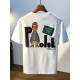 
With pure large size 200 Jin [Jin equals 0.5 kg] round neck short-sleeved T-shirt for men 2025 summer Hong Kong style printed cotton T-shirt plus fat plus size men jsw9926 white 10XL m Recommended 90-108 Jin [Jin equals 0.5 kg]