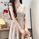 
Woodpecker (TUCANO) early summer two-piece suit forest tulip floral suspender dress for girls + design sense niche strap sun protection shirt S