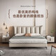 Yusen Yi Aisu Modern Simple Leather Single Double 1.51.8m Italian Minimalist Cream Style Master Bed Solid Wood Bed High-Legged Single Bed Color Number Rainbow 162-35/9734 1800mm*2000mm Frame Structure