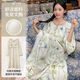 
Ban Feishi cotton cotton silk nightgown chest pad thin cotton pajamas new style dress Chinese style long sleeve Chinese style exterior home [upgrade] chest pad # extended skirt AM13067 L size [recommended 100-120 Jin [Jin equals 0.5 kg]]