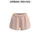 UR2025 Spring New Women's Simple Casual Sports Style Versatile Drawstring Shorts UWM650033 Nude Pink (Short) S