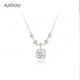 AJIDOU Ajidou Necklace Birthday Gift Square Sugar Heart Series Sparkling Sugar Cube Pendant Necklace for My Girlfriend Old Silver